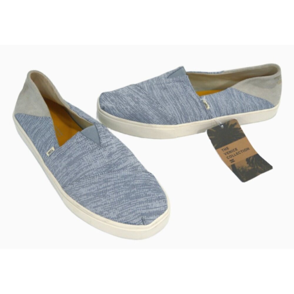 TOMS The Venice Collection gray & tan loafers slip on shoes Men's size 12 NEW